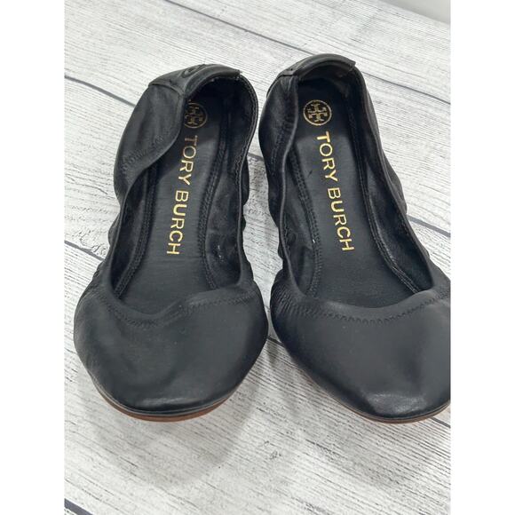 Tory Burch Womens Black Cushioned Eddie Nappa Leather Ballet Flats 2.0 Size 8M - Picture 7 of 11